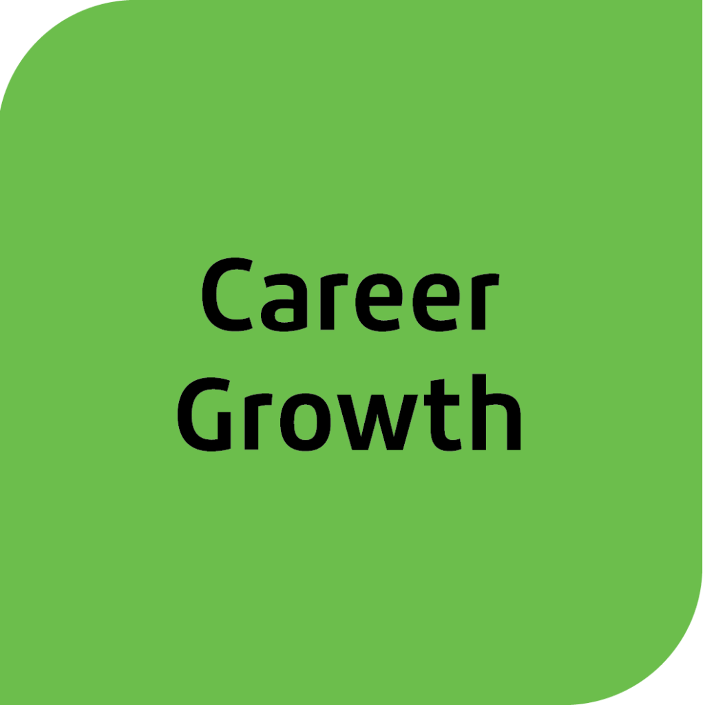 Green square with 'Career Growth' text