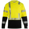 Reflective high-visibility yellow safety shirt with pocket.