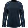 Navy blue long-sleeve shirt with light stitching.